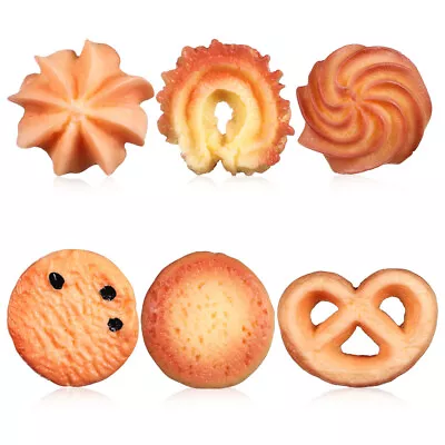  6 Pcs Artificial Biscuit Fake Cookies Realistic Food Christmas Pretend • £7.58