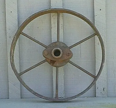 Antique Primitive Steel Spoke Wagon Wheel Cart Implement Farm Vintage Decor • $99.99