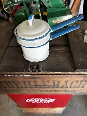 Enamelware Stackable Pot Double Boiler Three Piece Vintage Farmhouse ￼￼ • $12