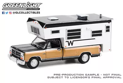 Greenlight Hobby Exclusive 1990 Dodge Ram D-250 Royal SE W/Slide-In Camper 30410 • $14.99