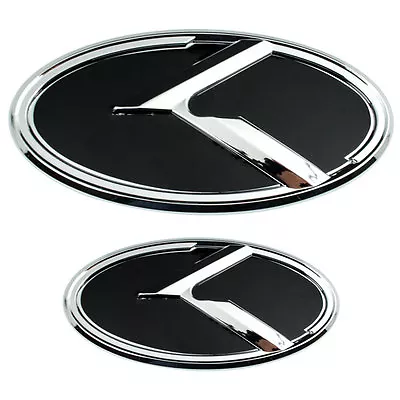 2 Chrome Black K Emblems Badges For Kia Trunk Or Hood Pair  • $39