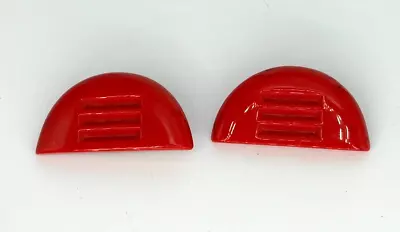 Vintage Monet Red Plastic Half Circle Earrings • $19.99