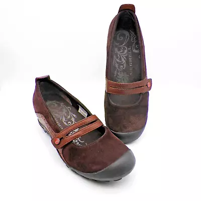 Merrell Shoes Womens 8 Brown Plaza Bandeau Espresso Mary Jane Wedge J46498 • $24.79