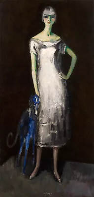 Kees Van Dongen - Portrait Miss Dumarest & The Blue Dog (1919) - 17  X 22  Print • $79.99