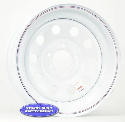 $78.67 • Buy Utility Trailer Wheel 15 Inch White Mod Wheel 5 Lug 5 On 4 1/2 Inch Bolt Pattern