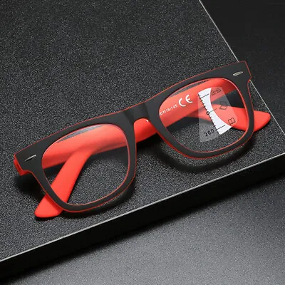 Fashion Thick Frame Multifocal Varifocal Progressive Reading Glasses Reader~+4.0 • £11.99