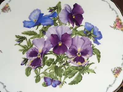Royal Albert Collectors Plate PANSIES - THE QUEEN MOTHERS FAVOURITE FLOWERS • £10.99