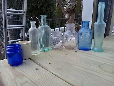 Lot Of 8 Antique Small Embossed / Unembossed Bottles • $26