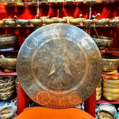 Tibetan Gong Seven Chackra Healing  Handmade Gong Yoga Meditation Nepal 23/24  • $650