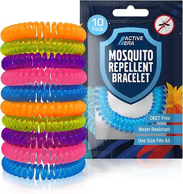 £11.54 • Buy Active Era Mosquito Repellent Bracelet [10 Pack], Insect, Midge & Mosquito Bands