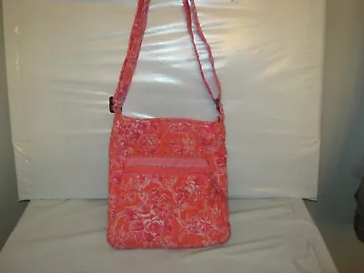 VERA BRADLEY Hope Toile Pink HIPSTER CROSSBODY PURSE 11 X 9 X 1 GUC • $14.99