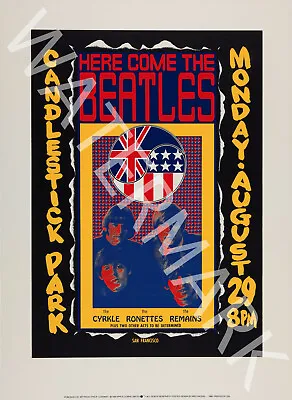 The Beatles - The Ronettes - Candlestick Park Vintage Music Poster • $29.95