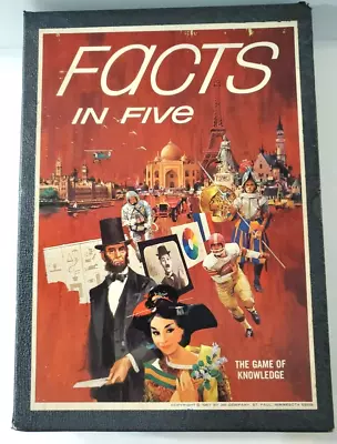 Facts In Five The Game Of Knowledge Vintage Board 3M Bookshelf Classic 1967 Rare • £16.38