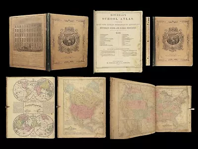 1857 Mitchell School ATLAS 32 MAPS America TEXAS Wild West Confederate South • $750