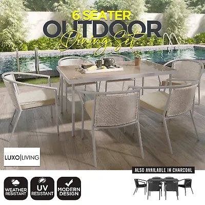 $799 • Buy 6 Seater Outdoor Dining Set Furniture Sofa Lounge Wicker Table Chairs Patio