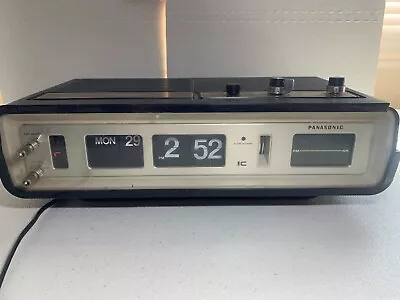 Vintage Panasonic RC – 6551 Alarm Flip FM AM Clock Radio RETRO WORKING Read • $99.95