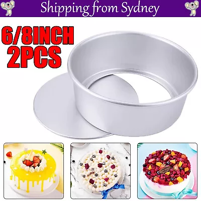 2PCS 6/8inch Cake Mold Round DIY Cakes Pastry Baking Tin Pan Round Aluminium AU • $19.34