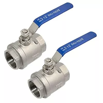 316 Stainless Steel 2 Full Port Ball Valve With Blue Vinyl Handle NPT Female • $45.87