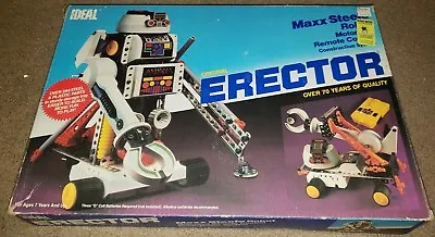 2 Vintage Maxx Steele Robot Erector Sets  1984 Instructions Included Works! • $79.99