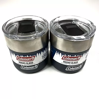 2 Pack Coleman Sundowner Insulated Stainless Steel Rocks Glass 13oz Blue Nights • $15