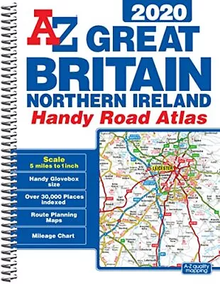 GB Handy Road Atlas 2020 A5 SPIRAL By Geographers A-Z Map Company Ltd Book The • £9.44