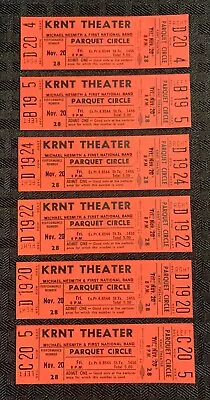 MICHAEL NESMITH (Monkees) Nov 20 KRNT Concert Tickets FVF 7.0 Parquet Circle LOT • $25.25