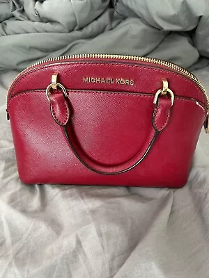 MICHAEL KORS Emmy By Small Dome Satchel In Cherry • $29.99