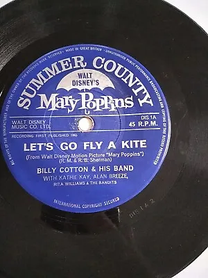 Walt Disney - Mary Poppins Lets Go Fly A Kite / Chim Chim Cheree 7  Vinyl Record • £3.99