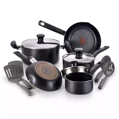 T-fal C518SC Simply Cook Nonstick Dishwasher Safe Cookware - Set Of 12 • $67.09