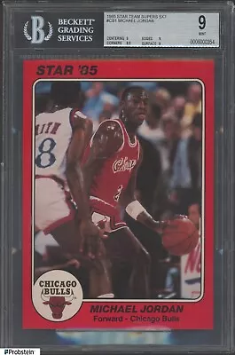 1985 Star Team Supers 5x7 Basketball #CB1 Michael Jordan RC Rookie HOF BGS 9 • $40