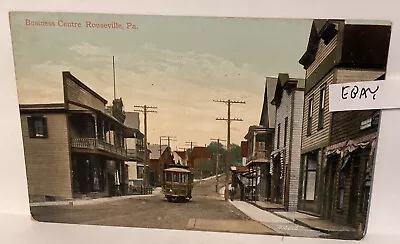 1915 Rouseville Pa Stores Shops Businesses Trolley Venango County Rare Postcard • $5.90