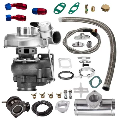 T3 T04E Turbocharger 420+HP V-Band + Oil Return + Feed Line Kit + BOV • $240.50