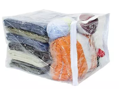 5-Pack Clear Vinyl Zippered Storage Bags 15 X 18 X 12 Inch • $38.10