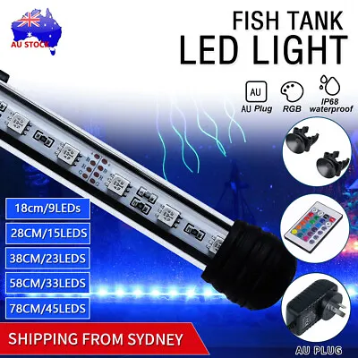 $23.50 • Buy Aquarium Fish Tank Aquarium Light LED Waterproof Full Spectrum Aqua Lamp RGB AU