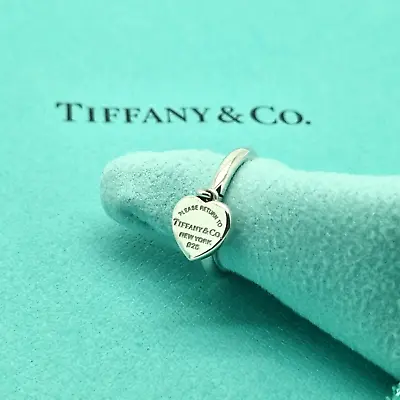 £327.99 • Buy Return To Tiffany & Co. Silver Heart Tag Dangle Ring K 1/2 UK, 5.5 US, 50.5 EU