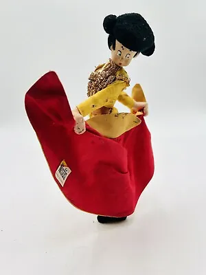 Vintage Spanish Nistis Matador Doll Cloth Stuffed Yellow/ Red 9” Tall • $18.99