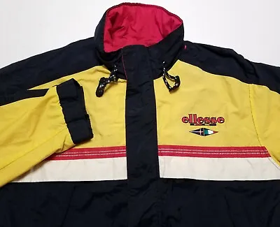 Vintage 1990s Ellesse Sports Multicolor Reflective Windbreaker 105cm Jacket • $32