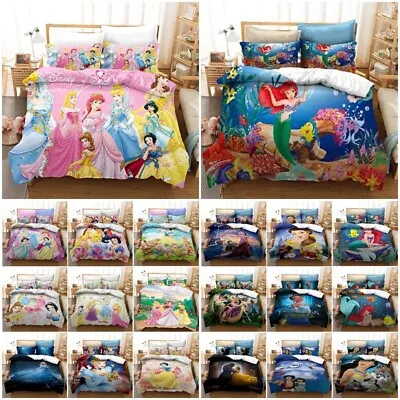 $32.98 • Buy  Princess Duvet Quilt Cover Pillowcase Single Double Queen Doona Bed Set