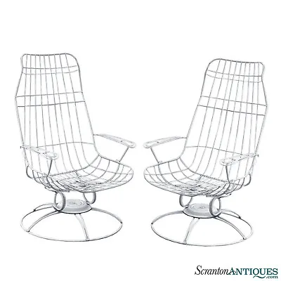 Mid-Century Homecrest Riviera Siesta Swivel Outdoor Patio Chairs - A Pair • $650