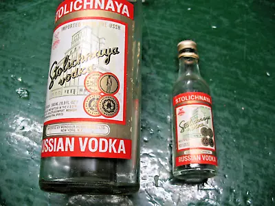 Stolichnaya Vodka Bottles Imported From  Ussr  Pre Us Warning Empty Of Contents • $95