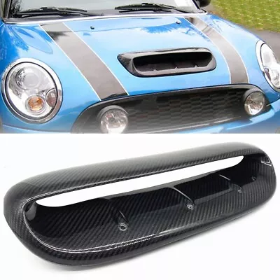 1x Carbon Fiber Hood Bonnet Scoop Air Vent For 02 03-06 Mini Cooper S R53 R50 • $104.10