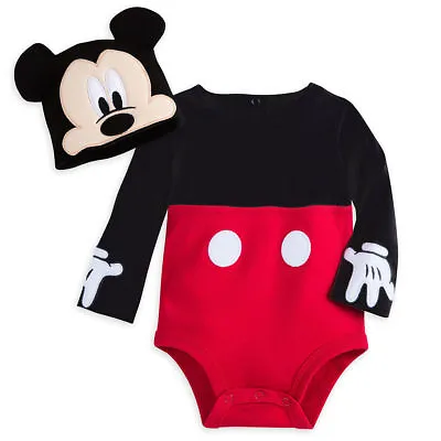 New Disney Store Mickey Mouse Costume Bodysuit Set Baby 0-3-6-9-12-18M • $23.80