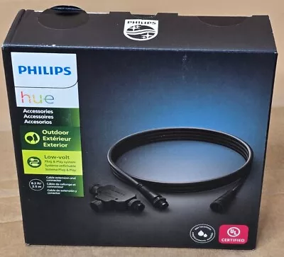 (NEW) Philips Hue 8.2ft Extension Cable And T-Connector - Black 1748930VN • $22
