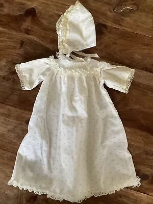 Cabbage Patch Kid Coleco Doll PREEMIE VINTAGE ORIGINAL Christening Dress*Bonnet • $22.95