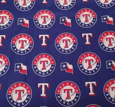 Texas Rangers Baseball BTY Fabric Traditions 58  Wide On Blue MLB • $9.99