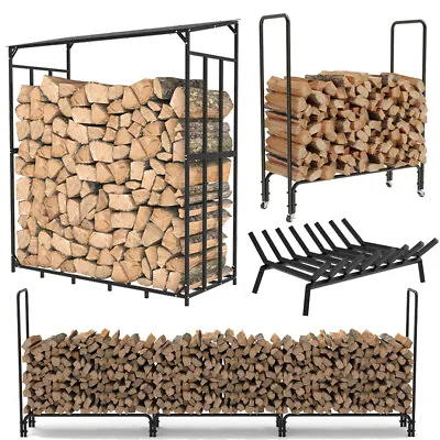£45.91 • Buy Multi Sizes Fireplace Log Rack Tubular Wood Burner Pile Holder Stacker Basket