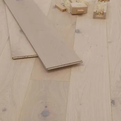 £2.49 • Buy 220mm White Oiled Engineered Oak Flooring / Long Wooden Boards / ECW2