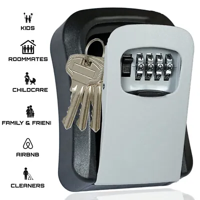 £7.18 • Buy Wall Mounted Key Safe - 4 Digits Combination Key Safe Outdoor Key Lock Box