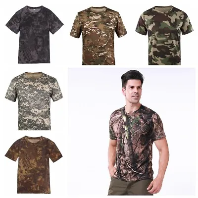 T Shirt Men Multicam Camo Activewear Combat Military Tactical Camouflage • $14.86