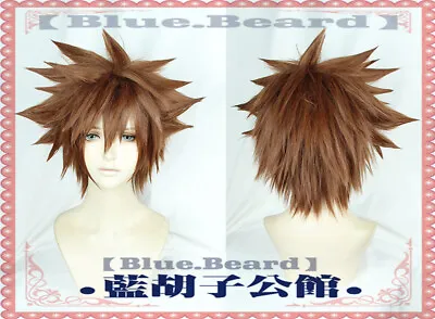 Kingdom Hearts Sora Roxas Short Flip Out Golden Blonde Cosplay Wig+Free Wig Cap • $26.32